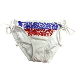 Victoria's Secret Embroidered String Bikini Bottoms (S)